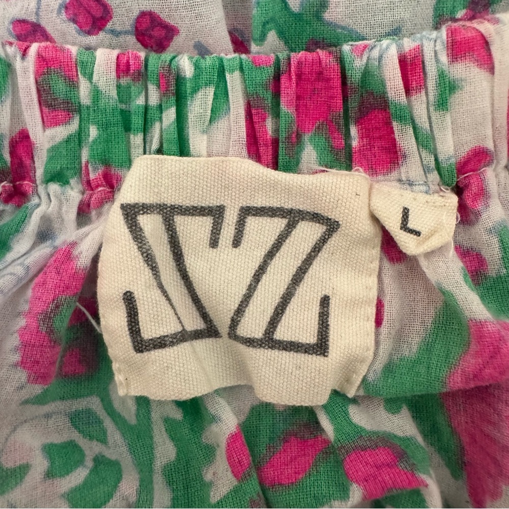SZ Blockprints Hot Pink Floral Padra Tracy Top, Size Large - Picture 14 of 16